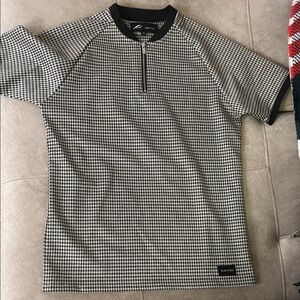 Mauvais Black and White Houndstooth Polo Shirt